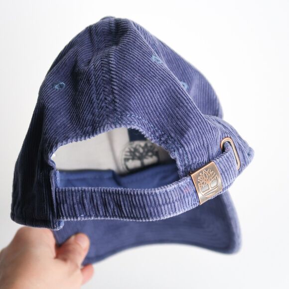 Timberland Blue Corduroy Cap One Size 100% Cotton Snapback Camping Outdoors 90s - Picture 2 of 5